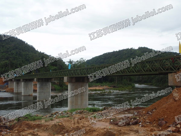 斯登沃代水電站它契河180米貝雷橋